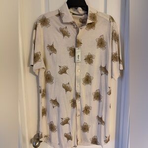 Daniel Cremieux Men's Shirt - Cream and Brown Floral